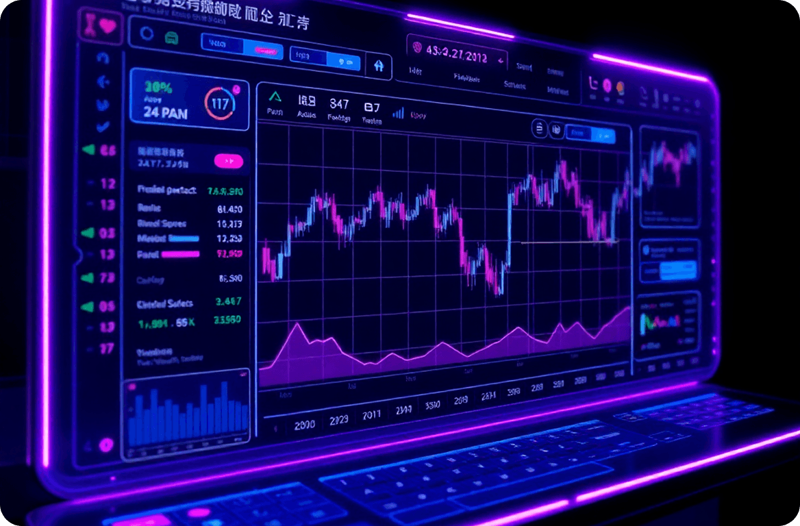 Quantex AI dashboard interface showing investment analytics and market data